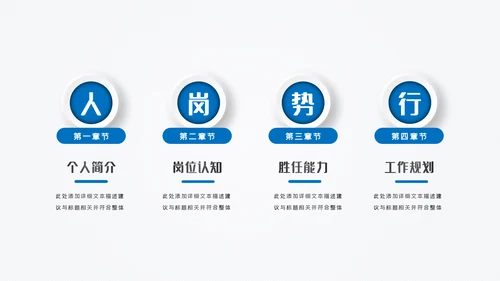 蓝色立体岗位竞聘个人简历ppt模板