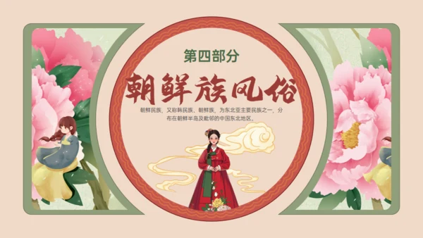 朝鲜族民族介绍通用PPT模板