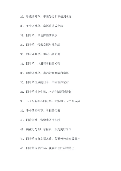 四叶草的押韵口号