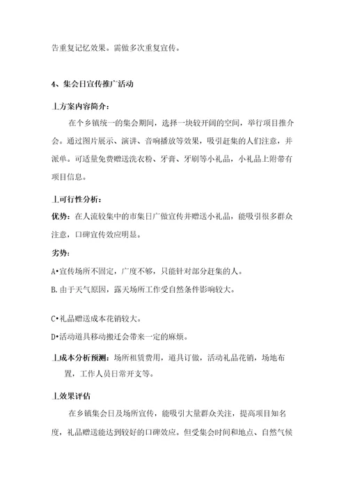 房地产乡镇推广方案