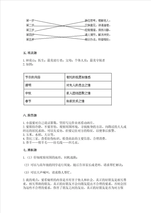 部编版四年级下册道德与法治 期末测试卷附参考答案满分必刷