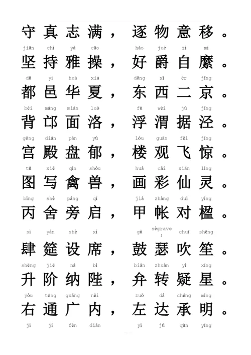 《千字文》全文(带拼音).docx