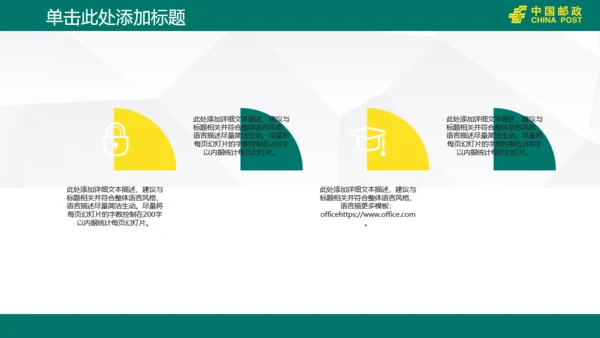 中国邮政储蓄银行工作汇报通用PPT模版