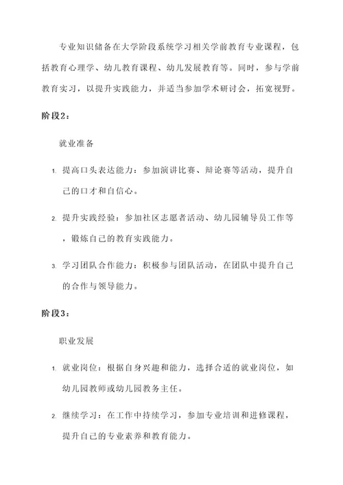 学前教育就业规划方案