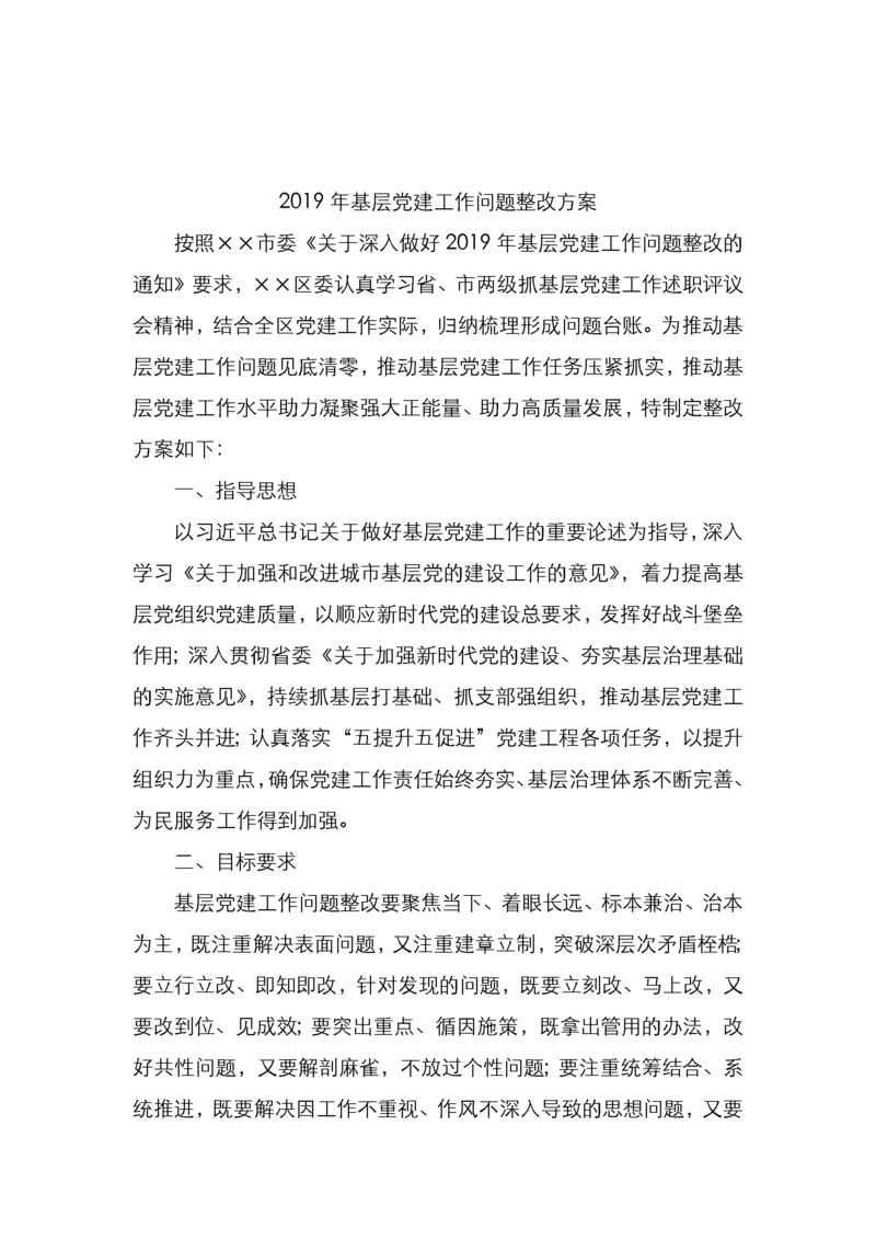 基层党建工作问题整改方案.docx