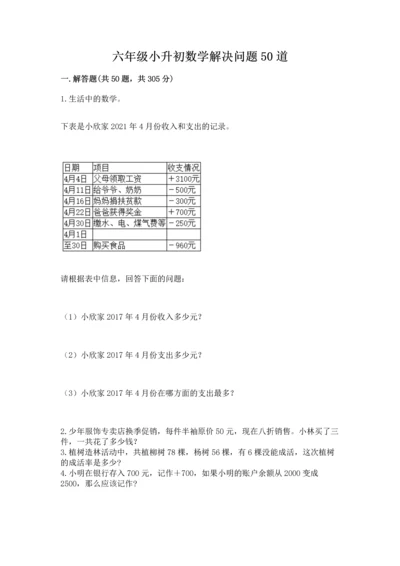 六年级小升初数学解决问题50道【各地真题】.docx