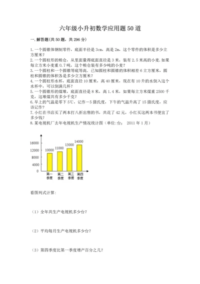 六年级小升初数学应用题50道及答案（网校专用）.docx
