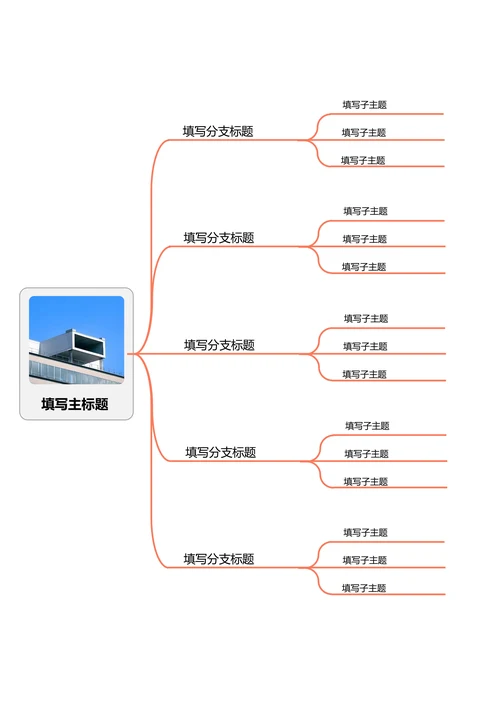 橙色简约横版基础思维导图