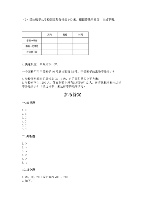 人教版六年级上册数学期末模拟卷带精品答案.docx