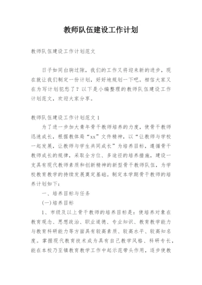 教师队伍建设工作计划.docx