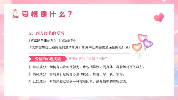 粉色梦幻插画大学生恋爱与性心理健康正确恋爱观PPT课件