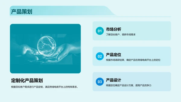 蓝色海外市场跨境电商活动策划PPT模板