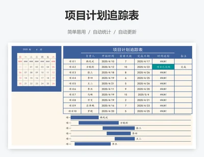 项目计划追踪表