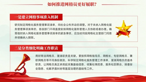 冷色系党建引领网格化管理党课课件PPT