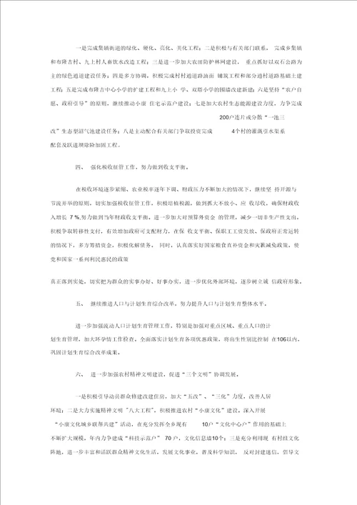 乡政府工作报告范文