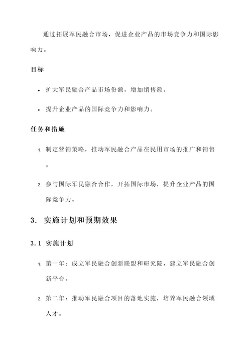 企业军民融合工作方案