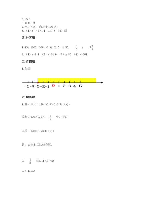 冀教版六年级下册数学 期末检测卷含完整答案（考点梳理）.docx