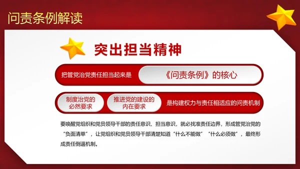 党政大气贯彻落实《问责条例》深入推进全面从严治党PPT
