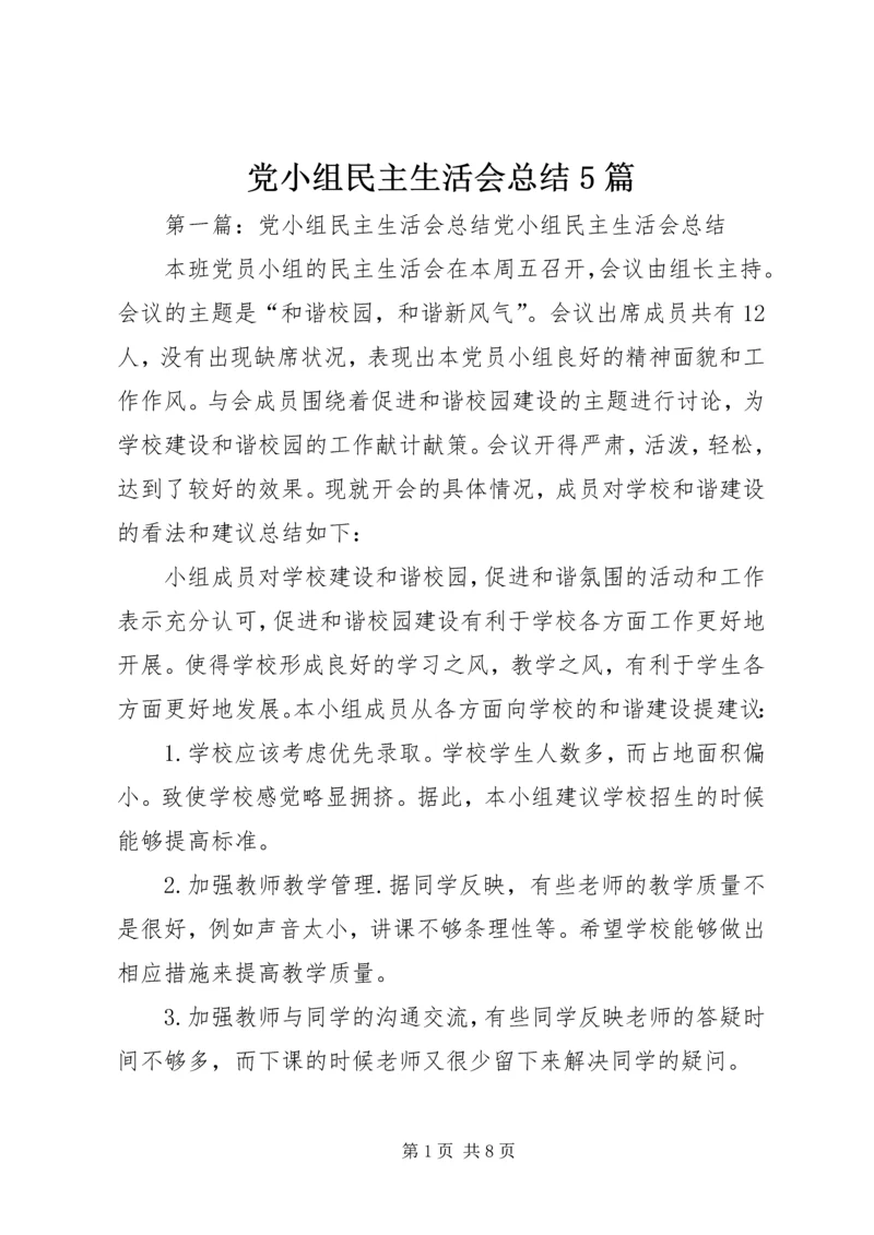 党小组民主生活会总结5篇.docx