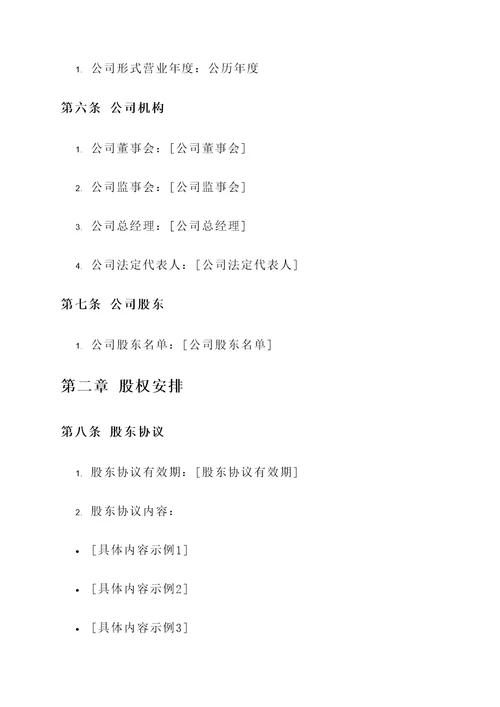 股东协议书与公司章程模板