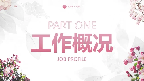 小清新真实花卉商务工作汇报PPT模板
