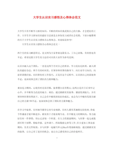 精编大学生认识实习感悟及心得体会范文.docx