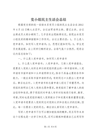 党小组民主生活会总结.docx