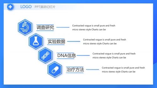 蓝色医药生物公司工作汇报动态PPT