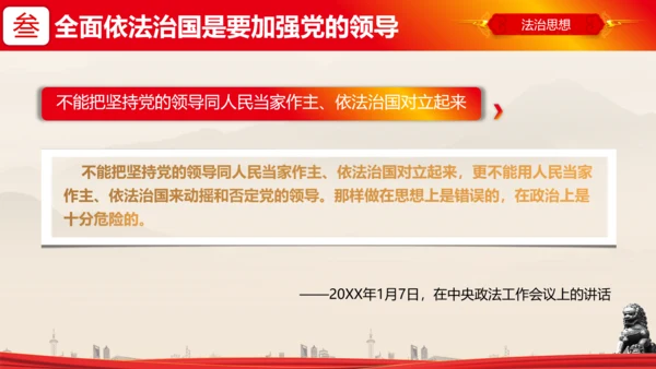 全面依法治国的领导法治思想ppt模板