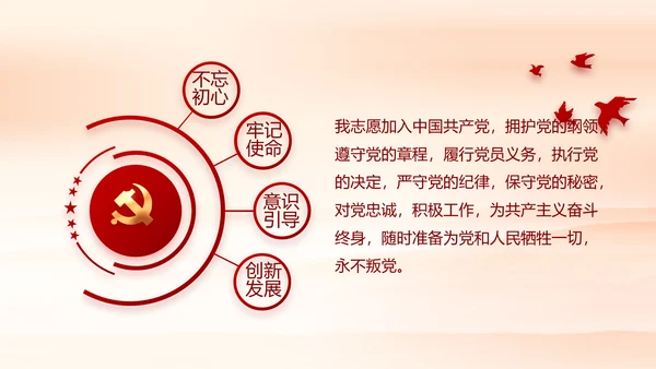 红色党支部工作总结汇报动态PPT党课