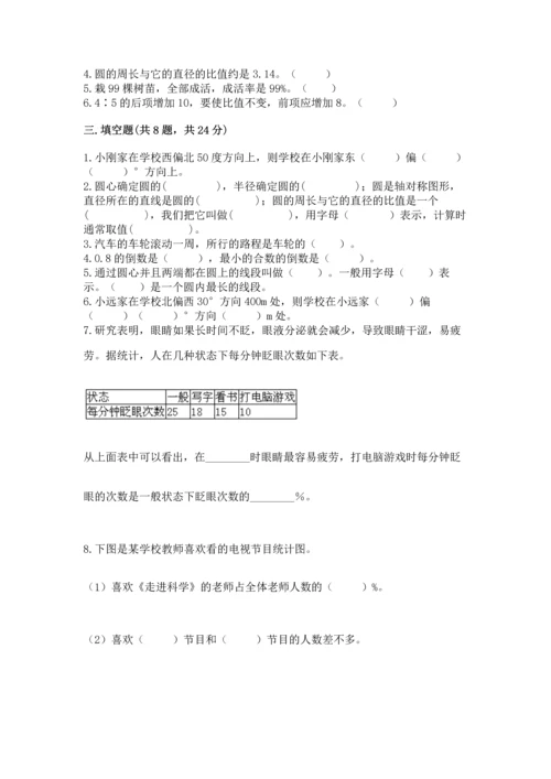 人教版小学六年级上册数学期末测试卷汇总.docx