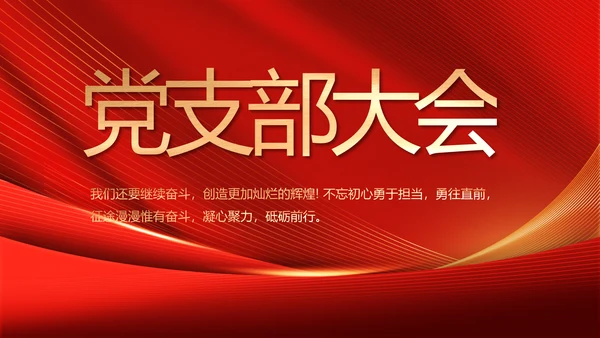 党支部党员大会年终工作总结动态PPT