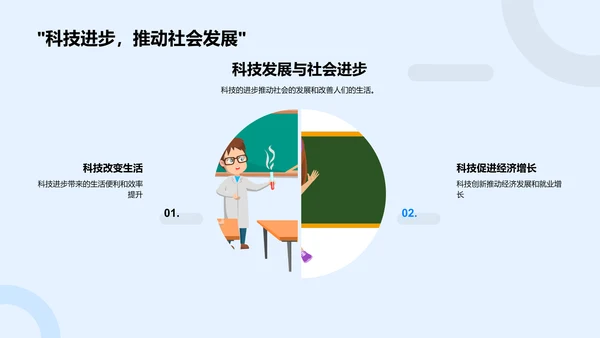 科学引领生活PPT模板