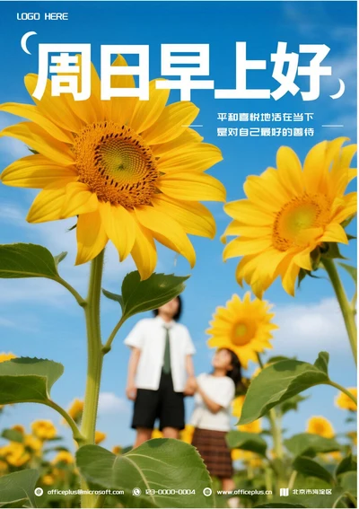每日一签周日早上好问候(向日葵)