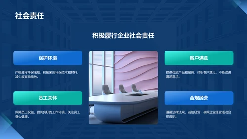 蓝色商务风IT互联网公司企业文化宣传PPT模板