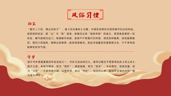 春节习俗传统习俗ppt模板