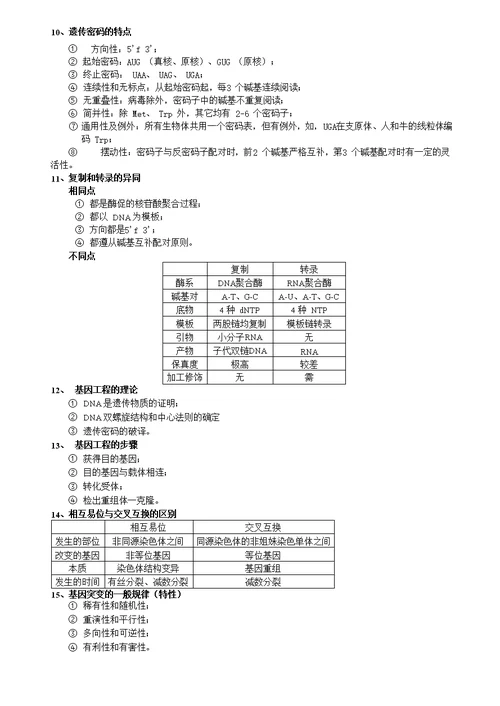 动物遗传学复习重点