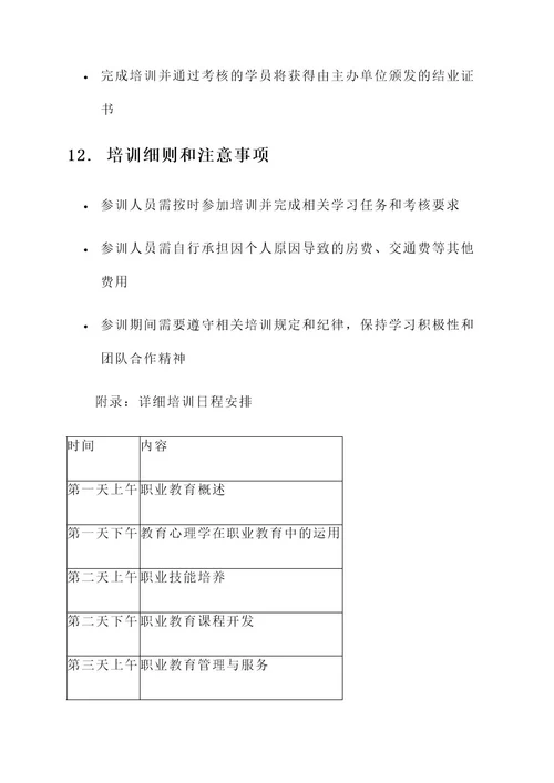 职业师资培训方案