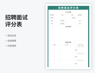 招聘面试评分表