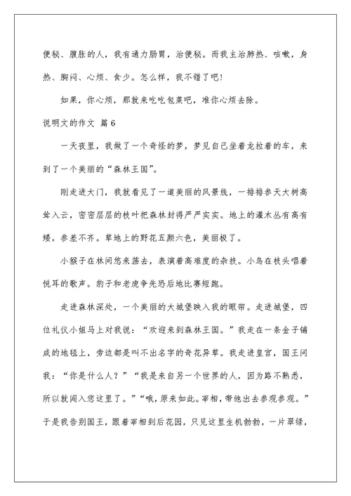 2022关于说明文的作文六篇
