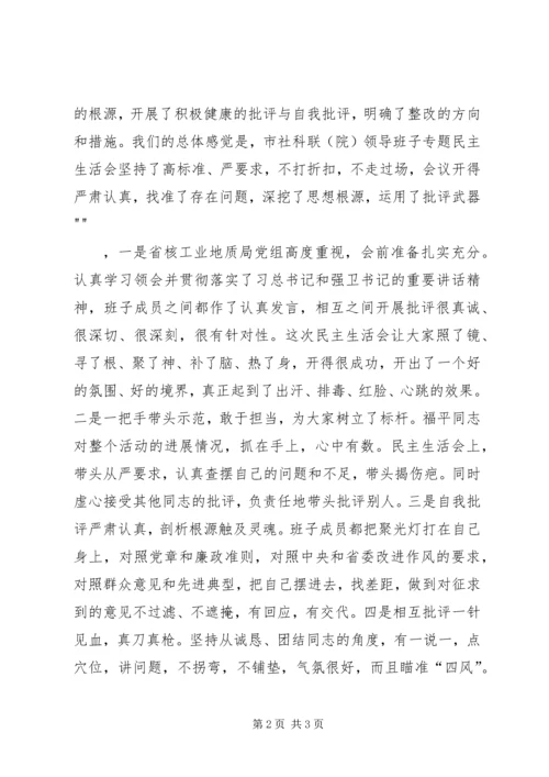 在专题民主生活会上的点评意见 (3).docx