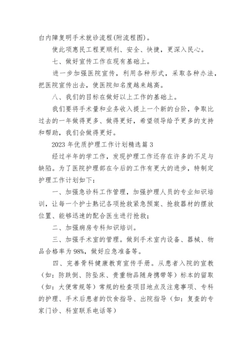 2023年优质护理工作计划(5篇).docx