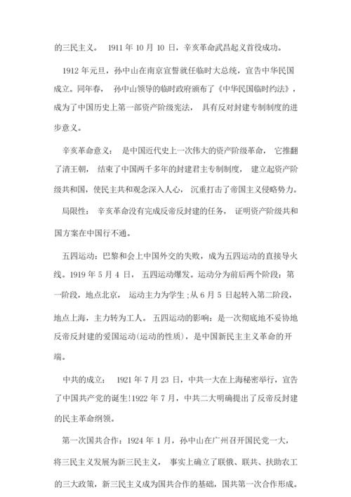 安徽高中会考历史知识点总结074327.docx
