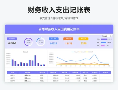 公司财务收入支出费用记账本