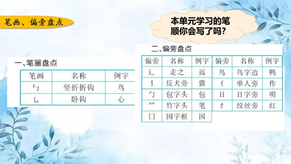 部编版一年级上册第五单元复习课件