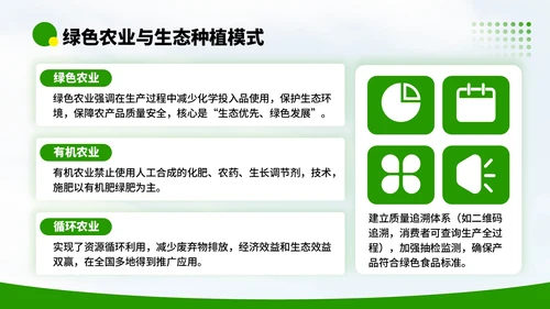 绿色商务风现代农业生产技术与实践创新PPT模板