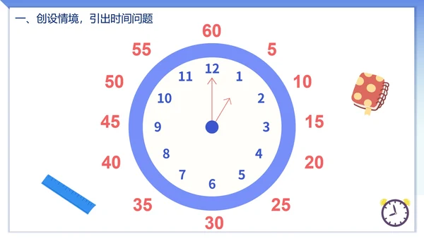 人教版数学上册认识时间课件PPT模板
