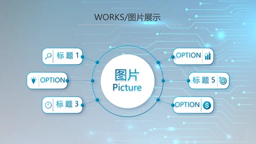 蓝色科技感电子产品介绍年年终总结PPT动态模板