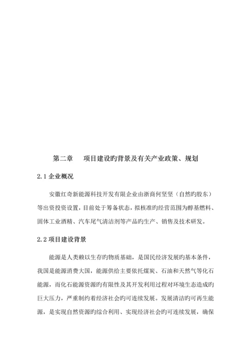 醇基燃料项目可行性研究报告.docx