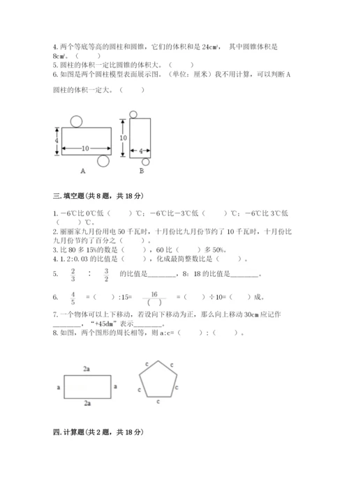 邢台市任县六年级下册数学期末测试卷1套.docx